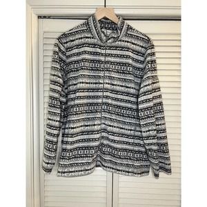 L.L. Bean Women's Fleece Hoodie Zip Up Jacket Size 1X Fair Isle